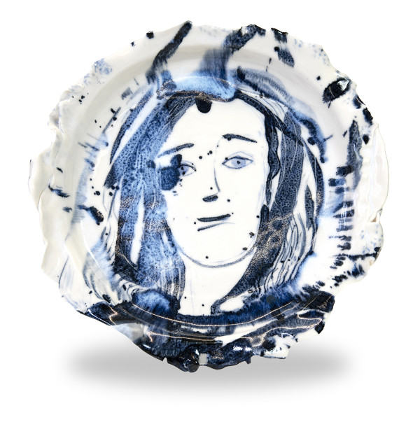 Blue Face Round 30cm by Gail Altschuler, Image 1.