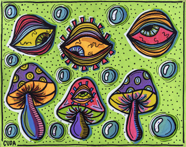 Mushrooms & Eyes by Alexis Bearinger