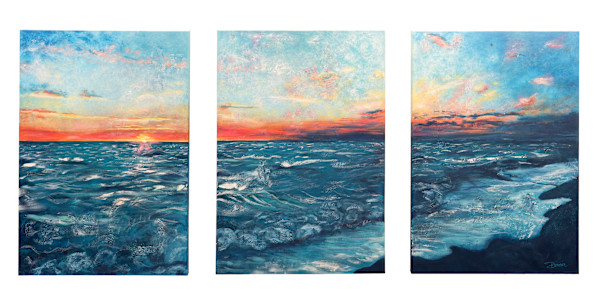 Sunset Triptych by Dacia Livingston Parker