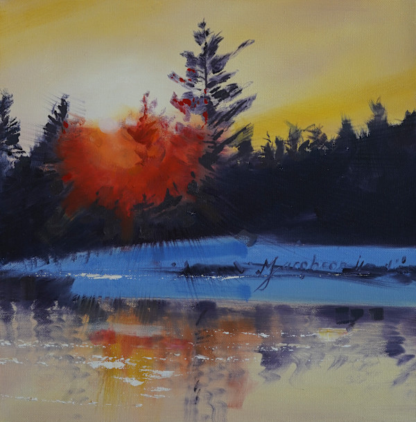 Sunset Over River by Matthew Jacobson