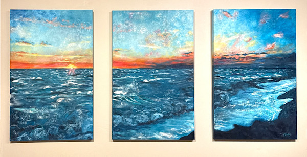 Sunset Triptych by Dacia Livingston Parker