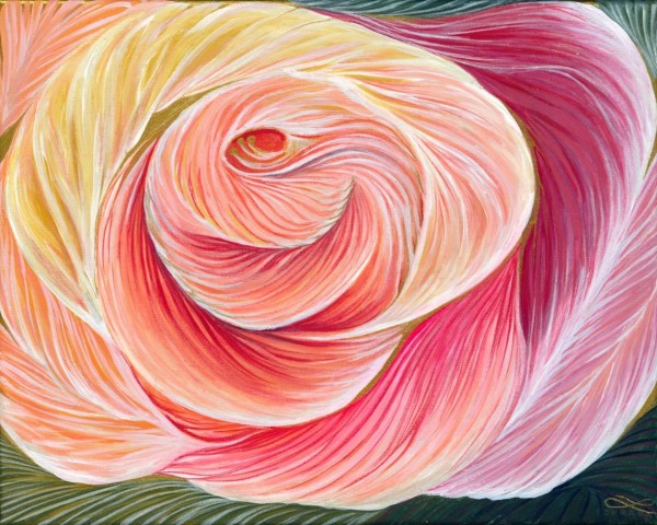 Blossoming - Rose (framed canvas) by L.A. Carroll Studio