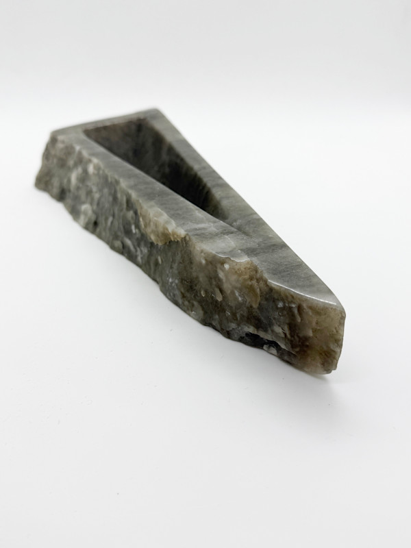 Salt cellar rare gray alabaster by Robin Antar, Image 1.