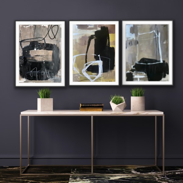 3 originals on paper framed: each piece framed to 22x29 by Miriam Traher, Image 3.