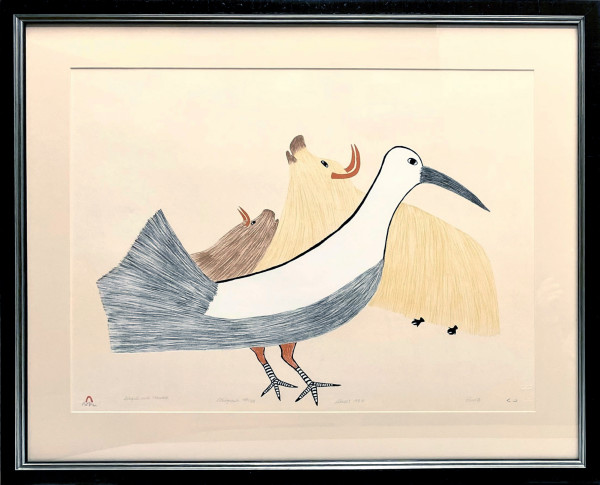 Seagull and Muskox by Pudlo Pudlat, (1916-1992)