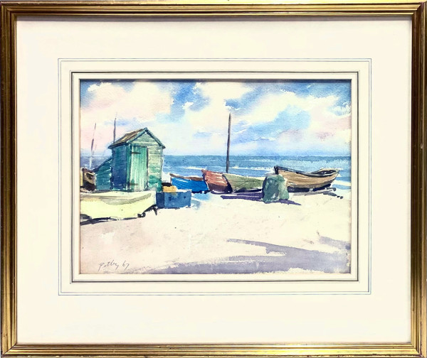 Boats at Eastbourne by Llewellyn Petley-Jones (1908-1986)