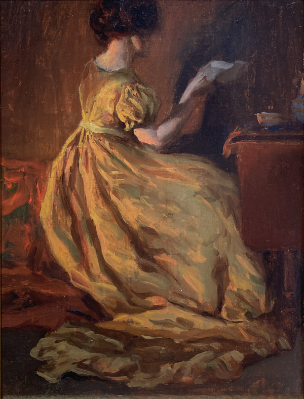 The Yellow Dress by Clarence Alphonse Gagnon, RCA (1881-1942)