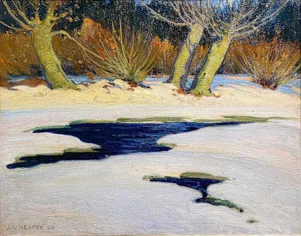 Winter Stream with Trees by J.W. Beatty (1869-1941)