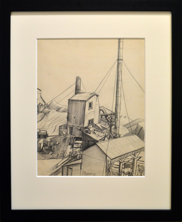 Cement Mill & False Creek, 1936 by Jack Leonard Shadbolt (1909-1998)