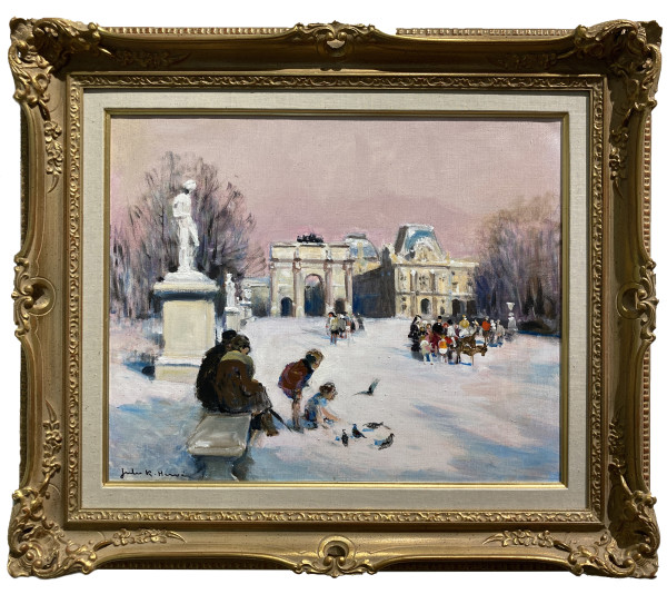 La neige au Louvre by Jules-René Hervé  (1887-1981)