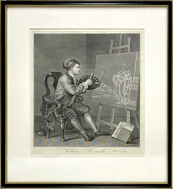 Portrait of Hogarth with the Cosmic Muse, by William Hogarth (1697 – 1764)