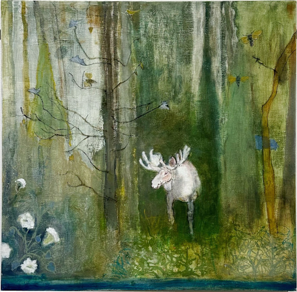 White Spirit Moose by Marie H Becker