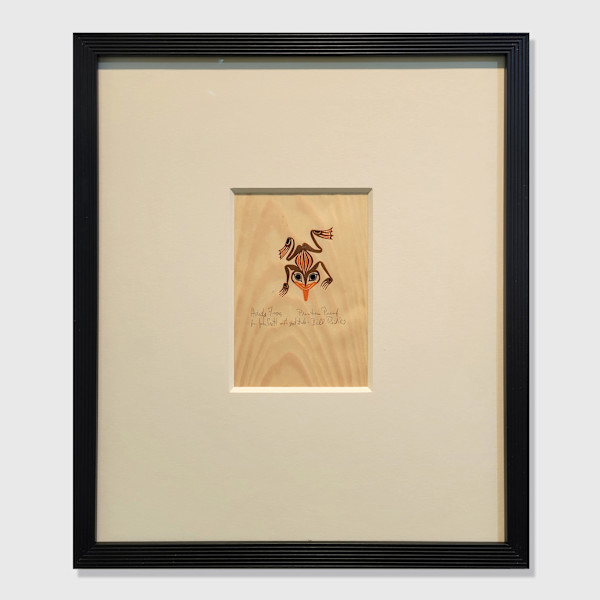 Haida Frog Hikkyaan Qqusttaan, Cedar, Signed Front by Bill Reid (1920-1998)