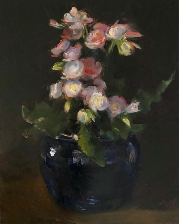 Floral, Blue Pot by Laurie Maher