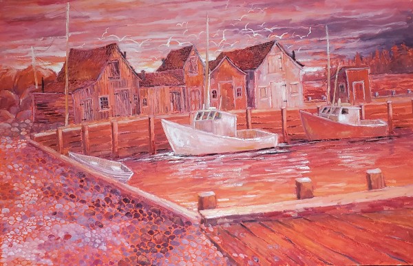 Hunts Point Wharf in Red by Bernard Bowles
