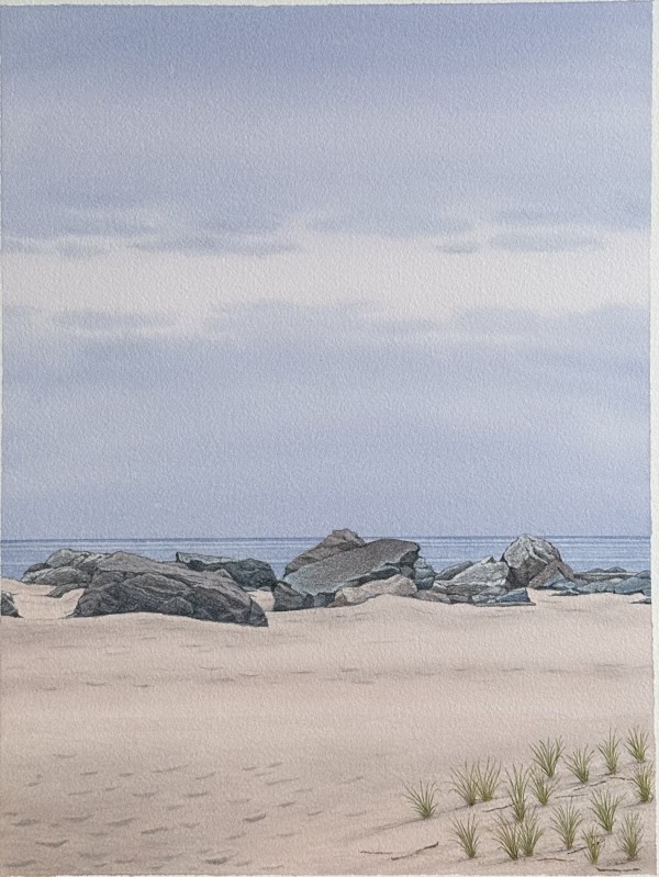 Beach View with Rocks by Tatjana Garibaldi