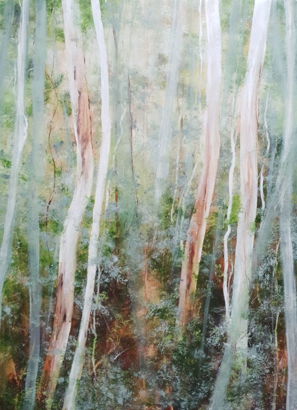 Sapling Forest 5 - mint and sage by Victoria Collins