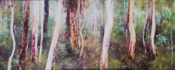 Sapling Forest 10 - Aubergine by Victoria Collins