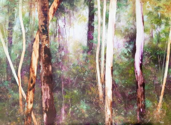 Sapling Forest 11 - Aubergine by Victoria Collins