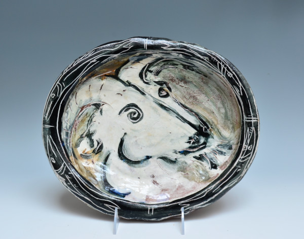 Oval Goat Plate by Ron Meyers
