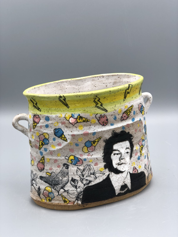 Harry Styles Oval Vase with Handles by Kira Buckley