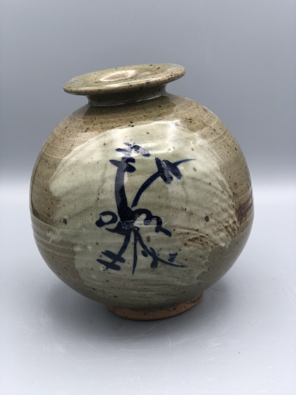 Round Vase with Hakame Brushwork by Mark Zamantakis