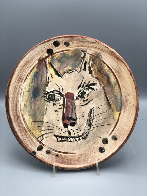 Side-Eye Cat Plate by Ron Meyers