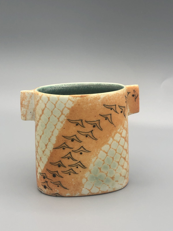 Oval Vase with Birds by Marsha Slater