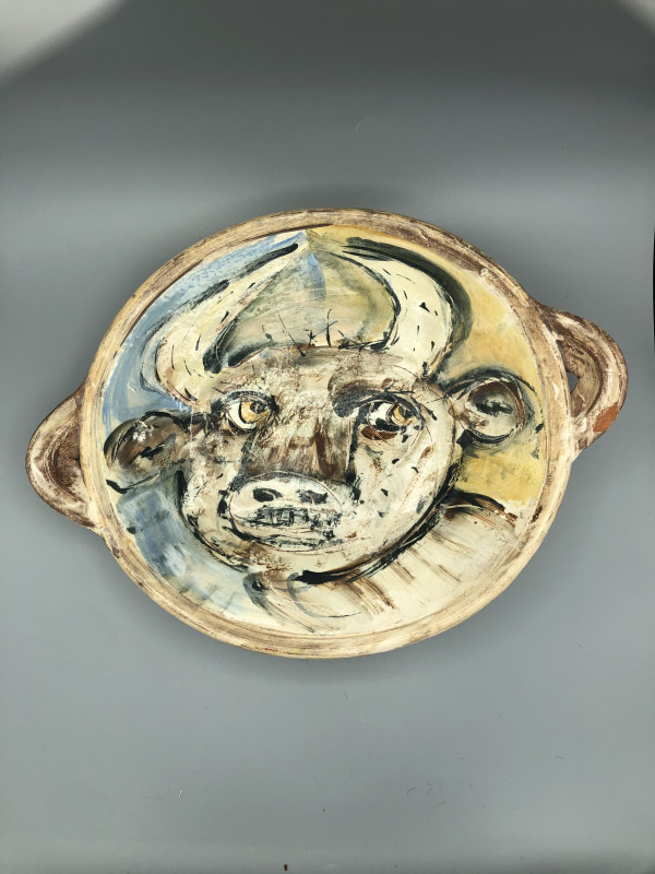 Bull or Steer Platter with Handles by Ron Meyers