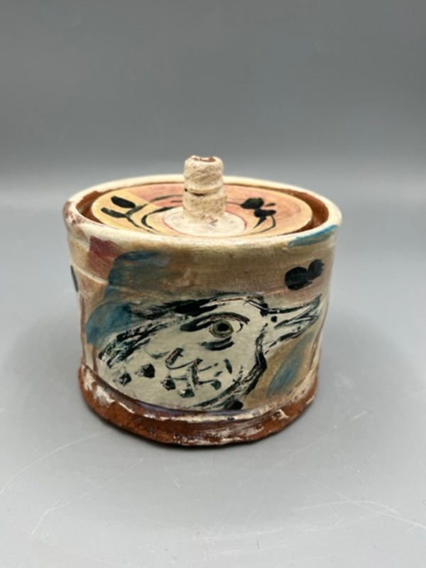 Lidded Jar with Bird by Ron Meyers