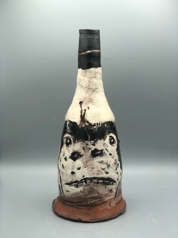 Frog and Pig Bottle Vase by Ron Meyers