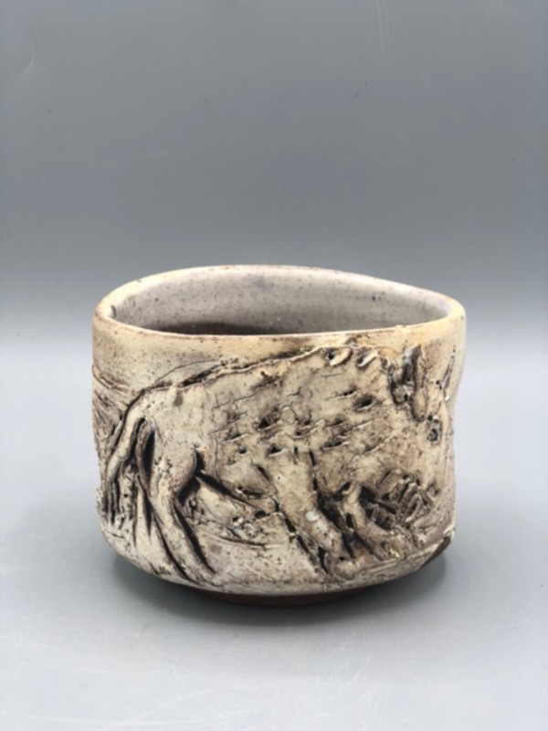 White Buffalo Tea Bowl (Wood-Fired) by Ron Meyers