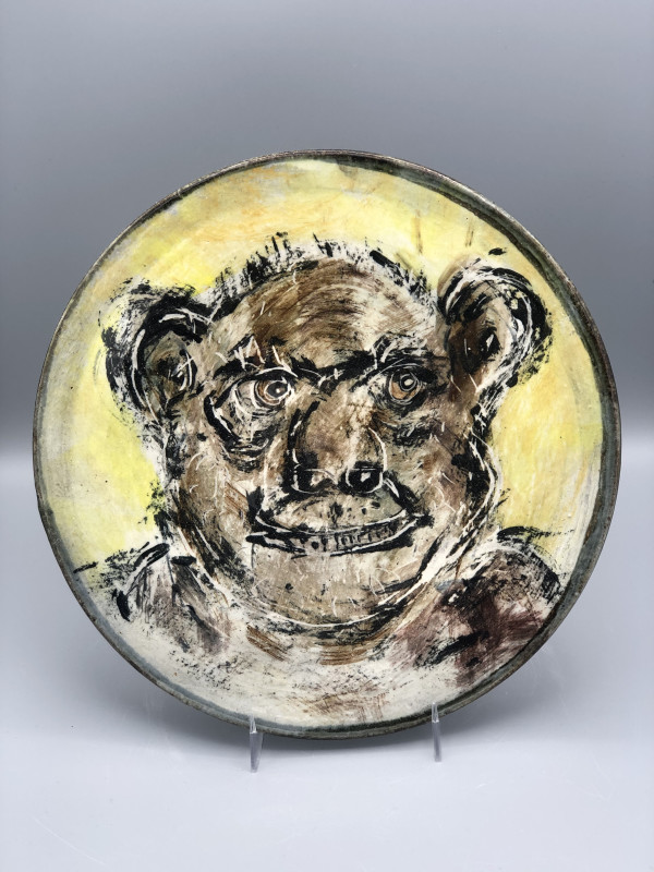 Monkey Dinner Plate by Ron Meyers