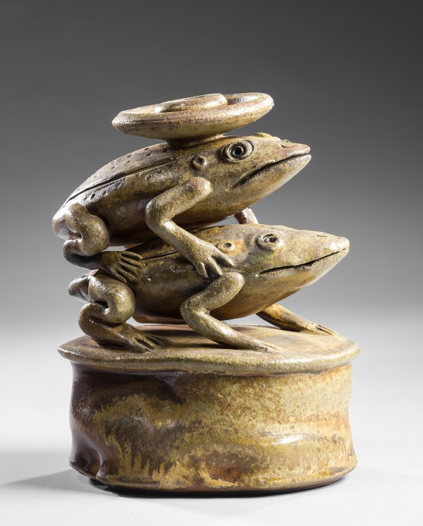 Two Frogs Candlestick by Stephen Driver