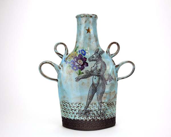 Blue Vase with Demon Lady by Clara Lanyi