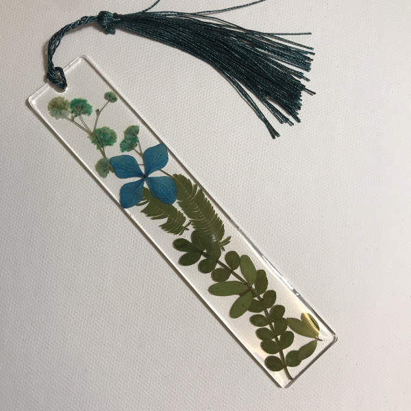 Blue and Green Floral Bookmark