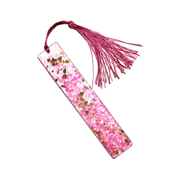 Pink and Gold Glitter Bookmark