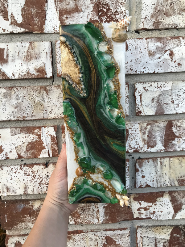 Coastal Geode Collection - Green and Gold by Colorvine by Kelsey