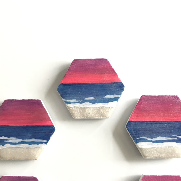 Mini Hexagon Coastal Magnets by Colorvine by Kelsey