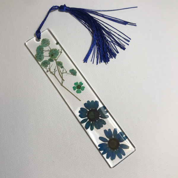 Blue Floral Bookmark