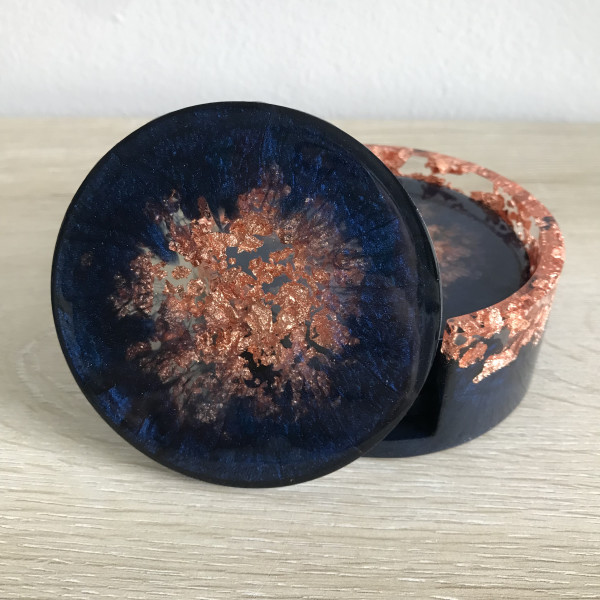 Midnight and Copper Coaster Set