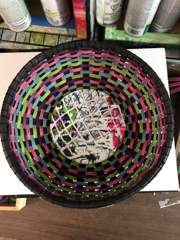 Woven Basket multi color by Christine Keyworth