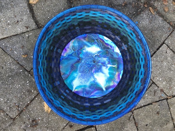 Blue Woven Bowl 16inch by Christine Keyworth