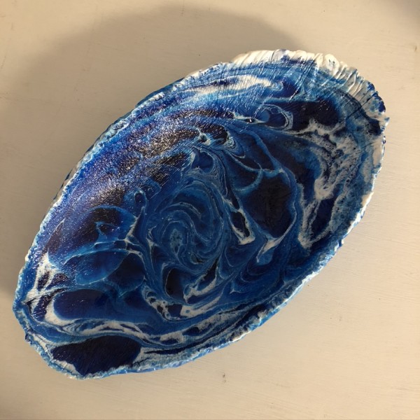 Resin dish blue/white by Christine Keyworth
