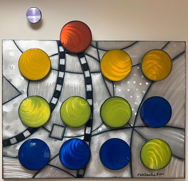 Metal Relief Painting - Lost Dot by Kristin DeSantis, Image 1.