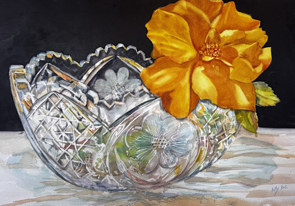 Gold Rose in Crystal by Lily Kak, Image 1.
