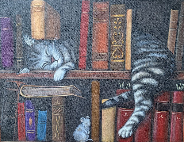 Cat in the Bookcase by Emily Funkhouser, Image 1.