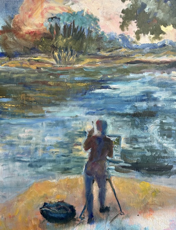 Painting at Violette's Lock by Sandy Fritter