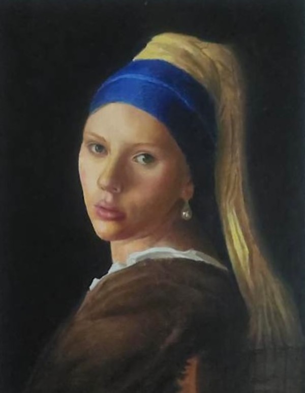 Scarlett Johansson as "The Girl with the Pearl Earring" by Mario Rinaudo
