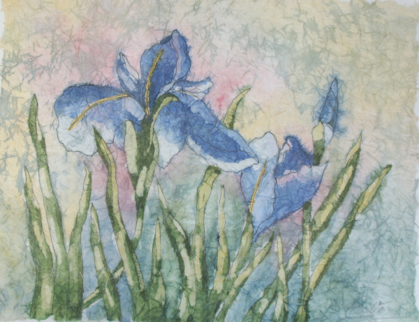 Iris on Rice Paper by Cecelia M. Laurendeau